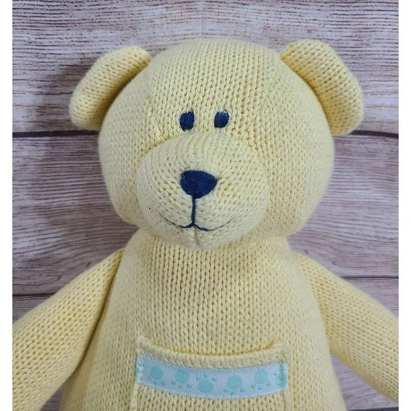 Vintage Gymboree Plush Knit Teddy Bear Stuffed Animal Toy Yellow 12" - Picture 2 of 7